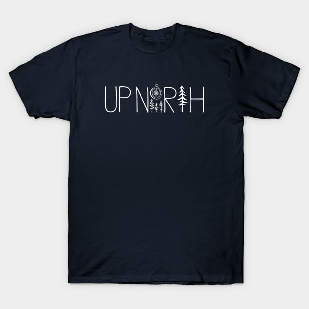 Up North Compass in the Trees T-Shirt by GreatLakesLocals